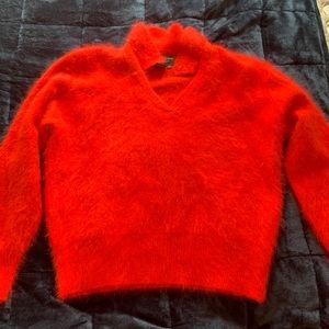 Anne Klein True Red Fuzzy Sweater